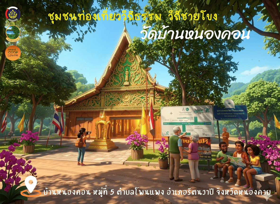 ขอเชิญท่องเที่ยว "ชุมชนท่องเที่ยว OTOP นวัตวิถี วัดบ้านหนองคอน หมู่ที่ 5 ตำบลโพนแพง อำเภอรัตนวาปี จังหวัดหนองคาย"